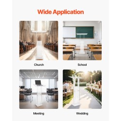 Akryylinen puhujapöytä 1265 millimetriä korkea läpinäkyvä luentoihin