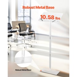 Puhujapöytä akryylinen 1100 mm korkea läpinäkyvä säädettävä pöytätaso kirjaklipsillä