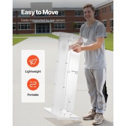 Akryylinen lattialla seisova puhujakoroke 1100 mm korkea leveällä lukutasolla