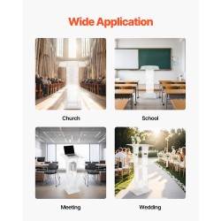 Akryylinen lattialla seisova puhujakoroke 1100 mm korkea leveällä lukutasolla