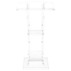 Akryylinen lattialla seisova puhujakoroke 1100 mm korkea leveällä lukutasolla