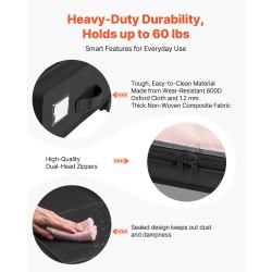 Sängynaluslaatikko matala ulkomitat 770x470x173 mm 2 kpl läpinäkyvä kansi pyörillä