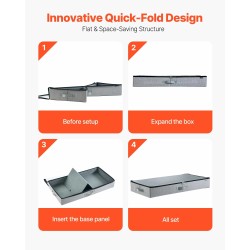 Matalat taitettavat sängynalussäilytyslaatikot 2 kpl 45 l läpinäkyvällä kannella