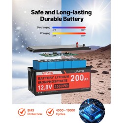 12V aurinkosähköpaketti 400W 4x100W monokidepaneelit 12.8V 200Ah LiFePO4-akku 40A MPPT-laturisäädin 2000W invertteri