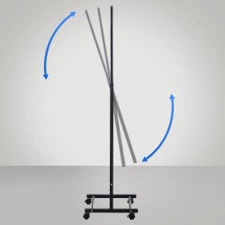 Tyylikäs seisova kokovartalon peili pyörillä ja säädettävällä kulmalla