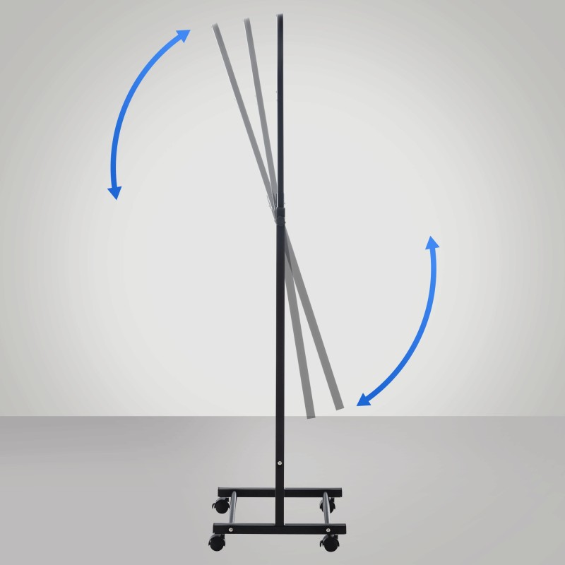 Tyylikäs seisova kokovartalon peili pyörillä ja säädettävällä kulmalla