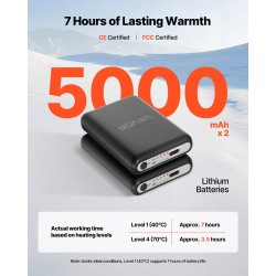 Lämpösukat modal-ydinlangasta ja tekoturkisfleecestä koko L 5000mAh 4 lämmitystasoa