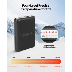 Lämmitettävät sukat modal-ydinlanka tekoturkisfleece koko S 5000 mAh 4 lämpötasoa sovellusohjaus