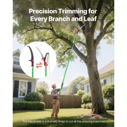 Teleskooppinen oksasaha lasikuituvarsi 8 m 65Mn-teräs oksien karsintaan