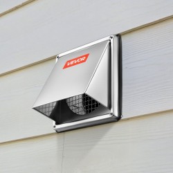 Seinäventtiilin peitelevy 145 mm ruostumaton teräs neliö suojaverkolla 1 kpl