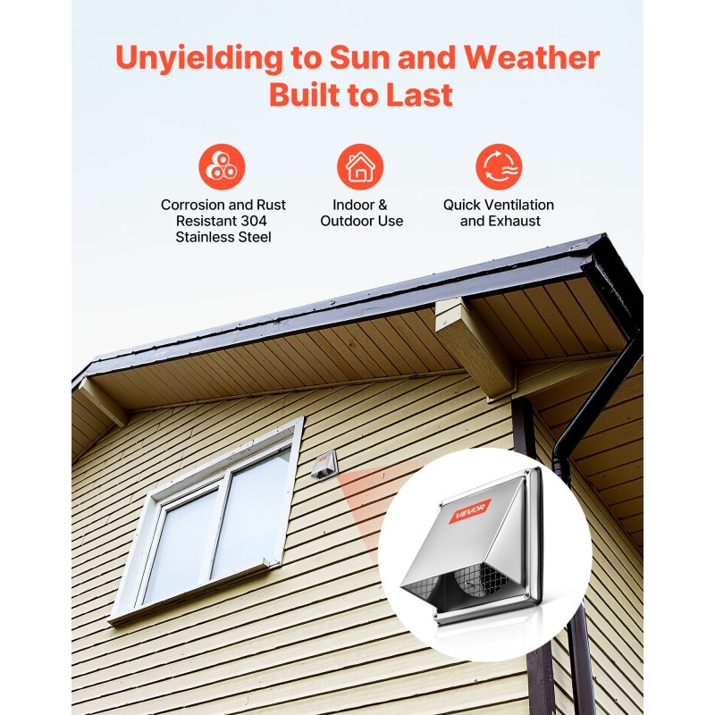 Seinäventtiilin suojus SUS304 ruostumaton teräs neliö 162x162x121 mm 1 kpl