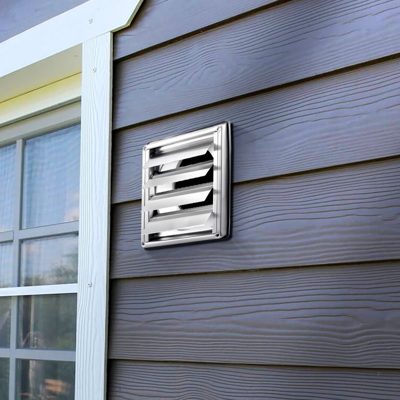 Seinäasennettava ilmanvaihtoritilä 145 mm SUS304 ruostumaton teräs kumitiivisteellä