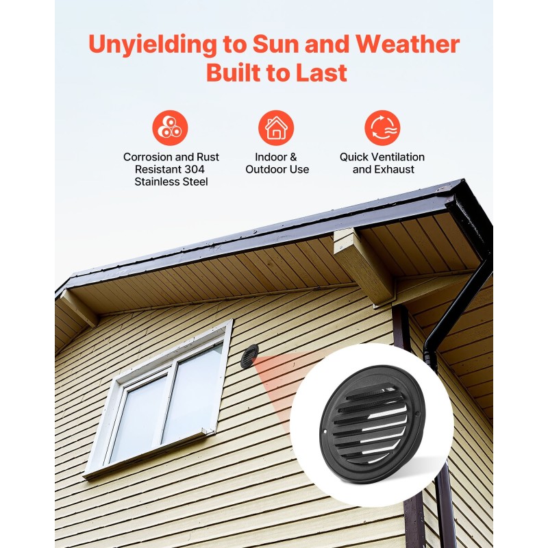 Seinäventtiilin ritiläsuojus ruostumatonta terästä 97 mm musta 2 kpl