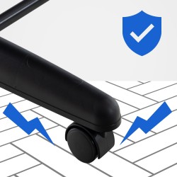 Soikea metallirunkoinen peili pyörillä, eri värejä