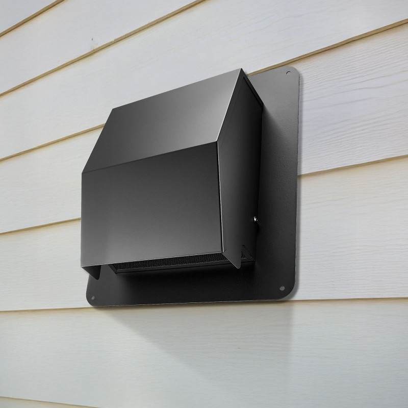 Seinäasennettava ulkosäleikkö SPCC-teräs 149 mm musta 1 kpl poistoilmakanavaan