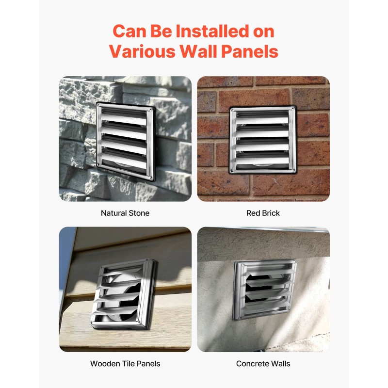 Seinäasenteinen ilmanvaihtoritilä ruostumaton teräs 97 mm aukko 161x161 mm kumitiiviste