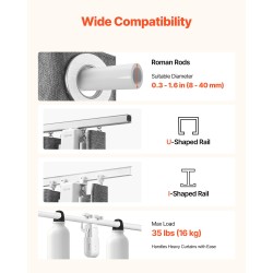Sähköinen verhoavaaja ABS 2 kpl ohjaushubilla älyohjaus 16 kg