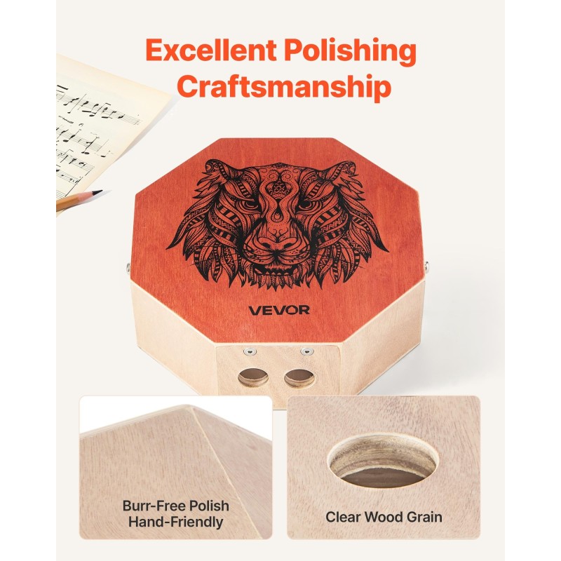 Cajon-laatikkorumpu koivupuu etulevy mahonki-poppeli runko sisäisillä virvelikielillä säädettävä olkahihna kompaktikoko