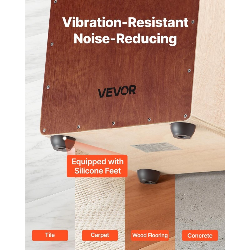 Cajon-laatikko suuri koivupaneeli virvelalangat mahonki poppeli 305 x 305 x 508 mm