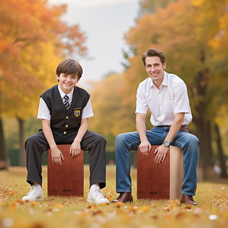 Cajon-laatikko suuri koivupaneeli virvelalangat mahonki poppeli 305 x 305 x 508 mm