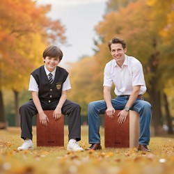 Cajon kompaktikokoinen koivupaneeli mahonki ja haapa virvelijouset kantolaukku