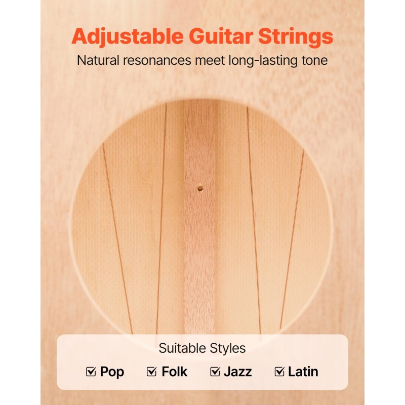 Cajon-rumpu mahonki ja poppeli runko koivukansi sisäiset kitarakielet