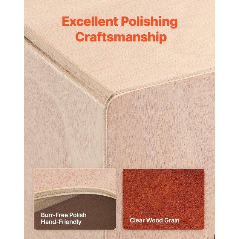 Cajon-rumpu mahonki- ja poppelirungolla koivupaneelilla pyöreällä ääniaukolla kitarakielillä kuljetuspussilla