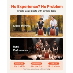 Cajon-rumpu mahonki- ja poppelirungolla koivupaneelilla pyöreällä ääniaukolla kitarakielillä kuljetuspussilla