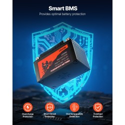 Käynnistysakku 12V 4Ah LiFePO4 240CA huoltovapaa kevyt moottoripyörään