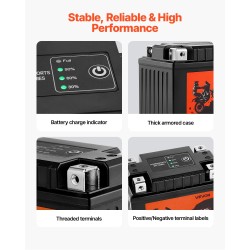 Moottoripyörä- ja harrasteajoneuvoakku 12V 2Ah litiumrautafosfaatti esiladattu huoltovapaa