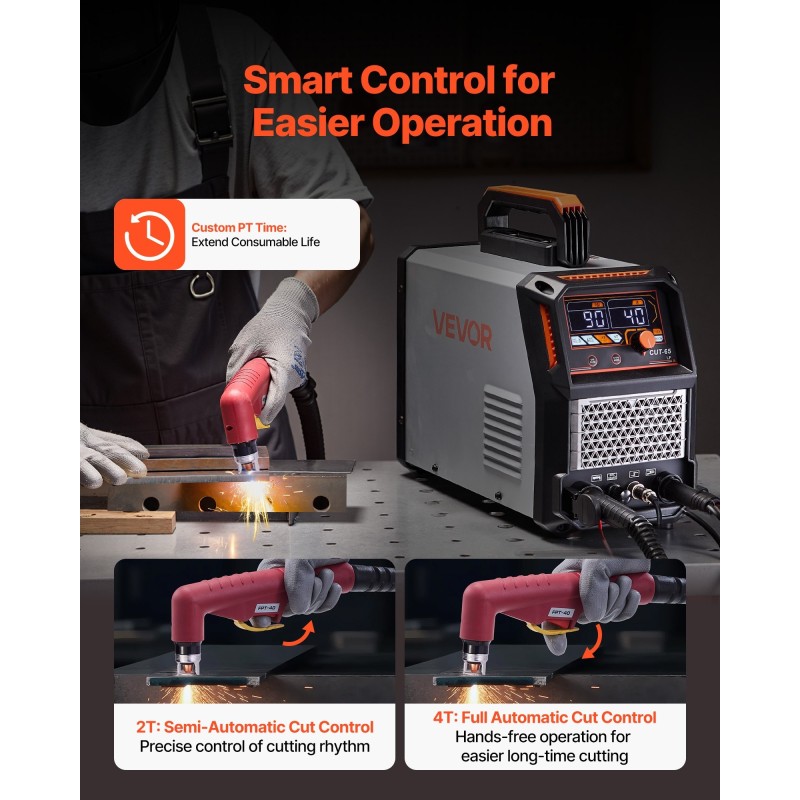 Kosketukseton plasmaleikkuri 65A invertteritekniikka 16 mm puhdas leikkaus digitaalinen näyttö