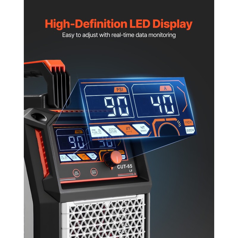 Kosketukseton plasmaleikkuri 65A invertteritekniikka 16 mm puhdas leikkaus digitaalinen näyttö