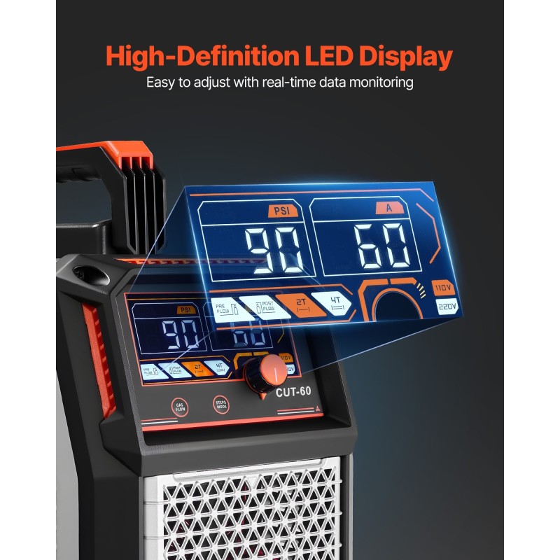 Plasmaleikkuri 400V 3-vaiheinen 20–60A IGBT kosketukseton pilottikaari teolliseen käyttöön