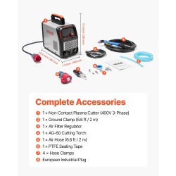 Plasmaleikkuri 400V 3-vaiheinen 20–60A IGBT kosketukseton pilottikaari teolliseen käyttöön