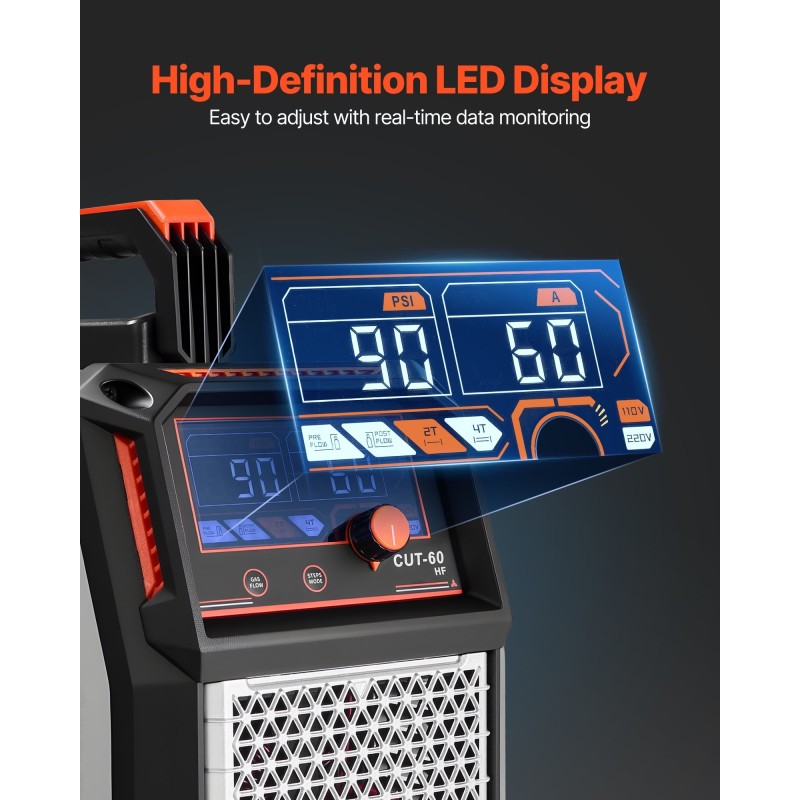 Kosketusplasmaleikkuri 400V 3-vaiheinen 60A teolliseen käyttöön 18 mm leikkuukapasiteetti