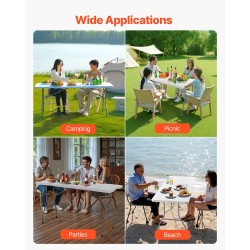 Taitettava hyötypöytä muovikansi hiiliteräsrunko 180×70×73 cm 150 kg kantavuus