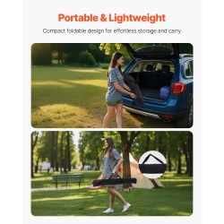 Kokoontaittuva alumiininen retkipöytä musta säädettävä korkeus 60 kg kantavuus