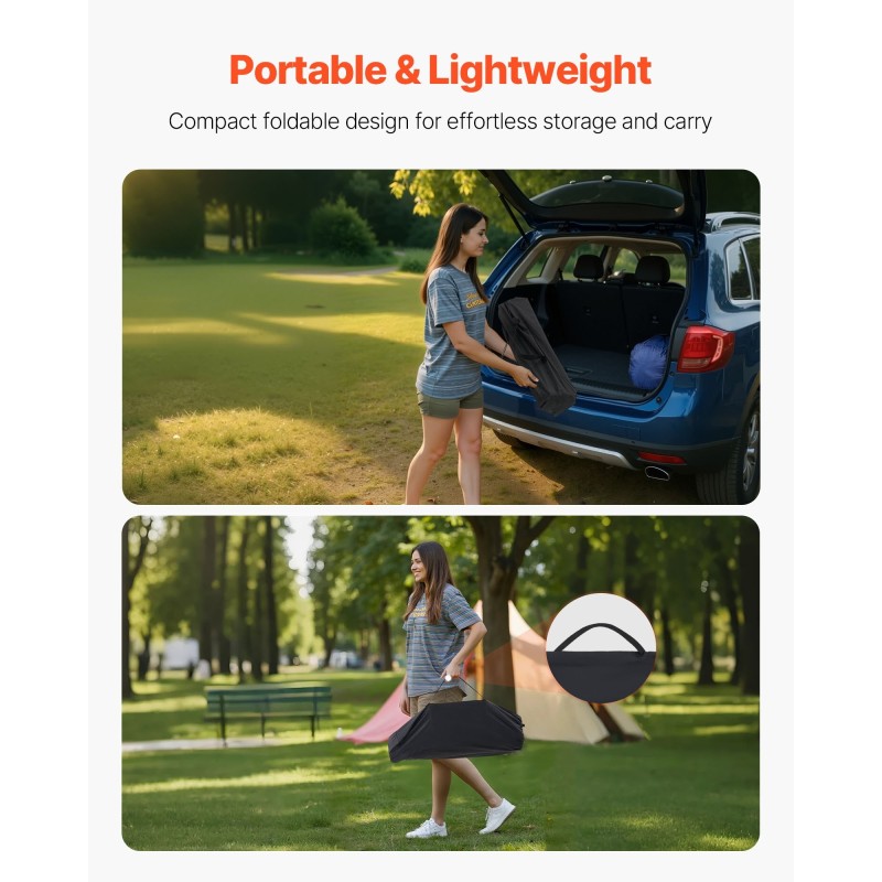 Taitettava alumiiniseos retkipöytä 70 cm 30 kg kantavuus mukana kantolaukku retkeilyyn