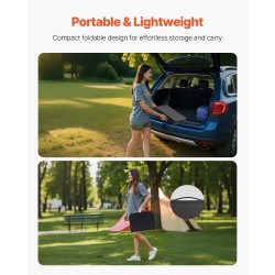 Taitettava retkipöytä alumiinirunko MDF-pöytätaso musta 600x400x260 mm 30 kg kantavuus