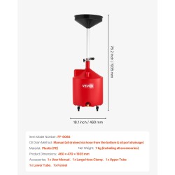 Jäteöljyn keräyssäiliö 68 litraa PE-muovinen säädettävällä suppilolla pyörillä