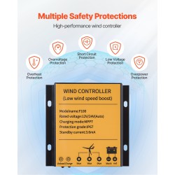 Aurinko- ja tuulivoimapaketti 6 kpl 100W monikidepaneelia 400W tuuliturbiini 25.6V 100Ah akku