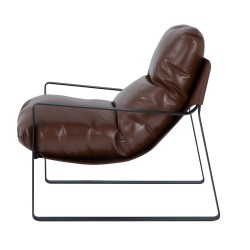 Nojatuoli PU-nahkaverhoiltu vaahtotäyte tasarunkoinen ruskea 80x75x82 cm