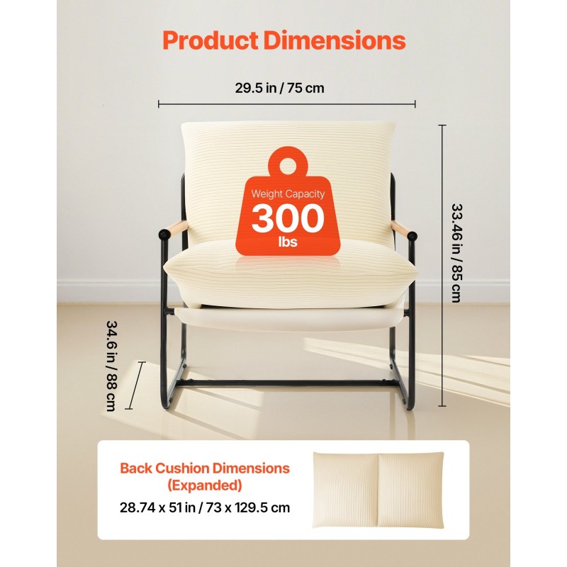 Nojatuoli vakosamettiverhoilu rautarunko täyspuu käsinojat ergonominen puolikalteva selkänoja 88x75x85 cm