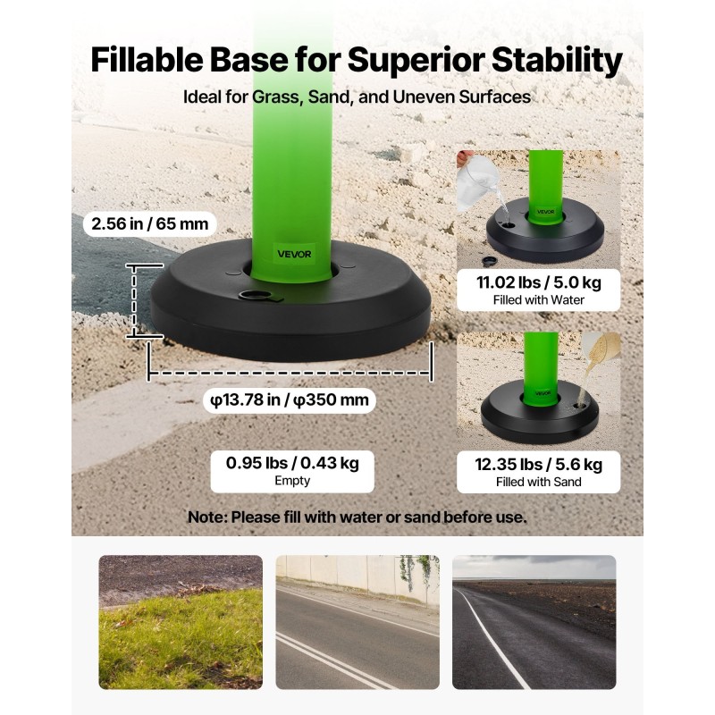 Rajauspylväät 3 kpl 1140 mm muovia liikenteen ja alueiden ohjaukseen