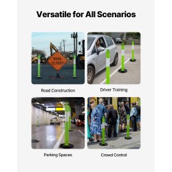 Liikenteen ohjaustolpat 3 kpl muovi ja kumi 1140 mm 360 asteen heijastinnauhalla