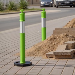 Liikenteen ohjaustolpat 3 kpl muovi ja kumi 1140 mm 360 asteen heijastinnauhalla