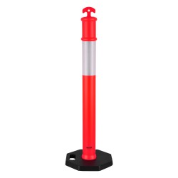 Rajaustolppa ja liikennekartio muovi kumi 1140 mm 2 kpl punainen