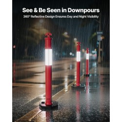 Rajaustolppa ja liikennekartio muovi kumi 1140 mm 2 kpl punainen