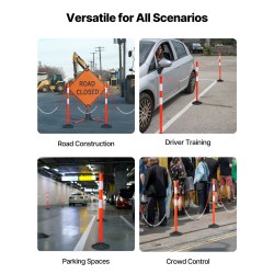Liikenteen ohjaustolpat 3 kpl kumimuovi 850 mm painotetuilla jaloilla heijastavilla raidoilla