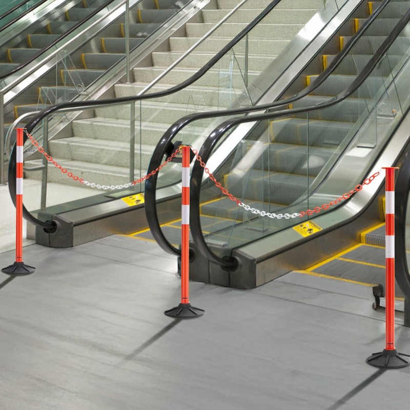 Liikenteen ohjaustolpat 3 kpl kumimuovi 850 mm painotetuilla jaloilla heijastavilla raidoilla